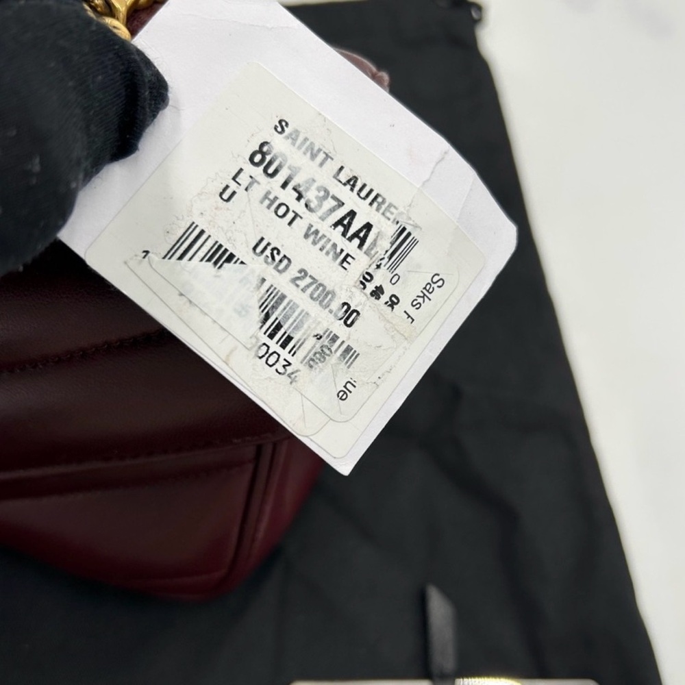 Women's Saint Laurent Lou Lou shoulder bag in burgundy, quilted leather NWT - Picture 16 of 16